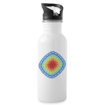 Sphäre des Chaos – Strange Attractor - Trinkflasche mit integriertem Trinkhalm - Weiß - Rechts