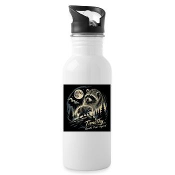 Jimothy Raccoon Funny Jimothy from Seattle - Water bottle with straw - white - Right
