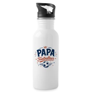 T-shirt Papa Footballeur Cadeau Humour - Gourde avec paille intégrée - blanc - Droite