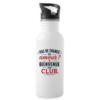 T-shirt Pas De Chance En Amour Humour - Gourde avec paille intégrée - blanc - Droite