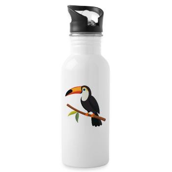 Tukan - Trinkflasche mit integriertem Trinkhalm - Weiß - Rechts