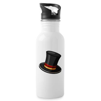 Zylinder - Trinkflasche mit integriertem Trinkhalm - Weiß - Rechts