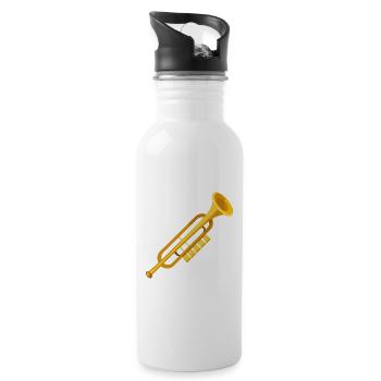 Posaune - Trinkflasche mit integriertem Trinkhalm - Weiß - Rechts