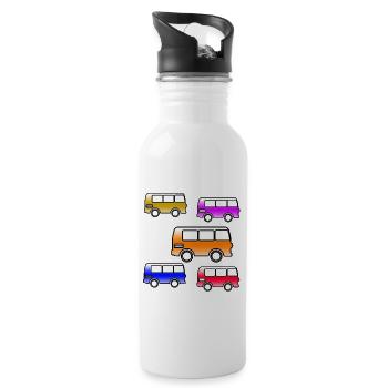 Busse - Trinkflasche mit integriertem Trinkhalm - Weiß - Rechts