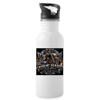 Ride Hard MB - Trinkflasche mit integriertem Trinkhalm - Weiß - Rechts