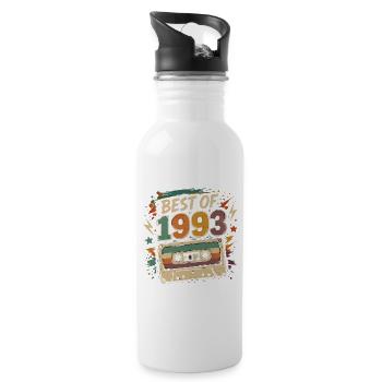 Vintage-Geburtstagsgeschenkkassette von 1993 - Trinkflasche mit integriertem Trinkhalm - Weiß - Rechts