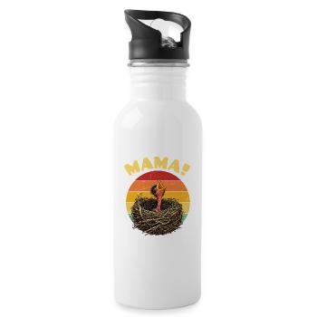 Mama Hatch Nest Retro Sonnenuntergang - Trinkflasche mit integriertem Trinkhalm - Weiß - Rechts