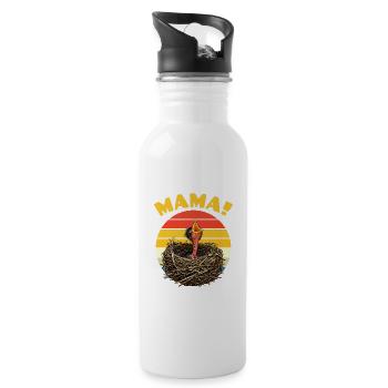 Mama Hungry Baby Bird - Trinkflasche mit integriertem Trinkhalm - Weiß - Rechts