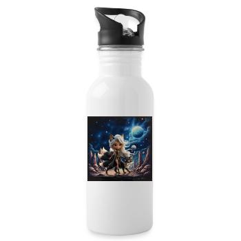 Star Fox Hero - Trinkflasche mit integriertem Trinkhalm - Weiß - Rechts