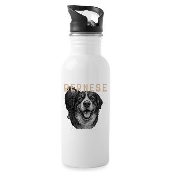 Chien de montagne bernois vintage - Gourde avec paille intégrée - blanc - Droite