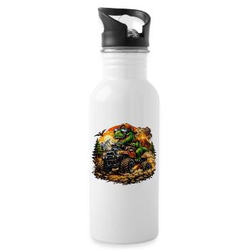 T Rex Offroad Abenteuer - Trinkflasche mit integriertem Trinkhalm - Weiß - Rechts