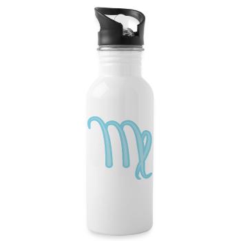 Jungfrau Sternzeichen Pastel Blau - Trinkflasche mit integriertem Trinkhalm - Weiß - Rechts