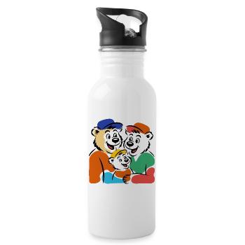 Bear family - Water bottle with straw - white - Right