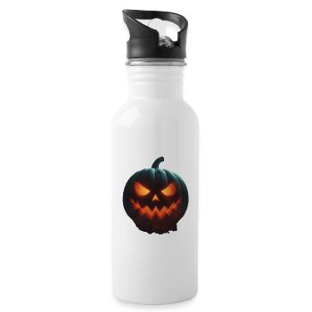 Brüllender Scharlachroter Kürbis - Trinkflasche mit integriertem Trinkhalm - Weiß - Rechts