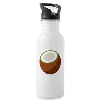 Kokosnuss - Trinkflasche mit integriertem Trinkhalm - Weiß - Rechts