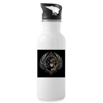 Night Touch: Tier und Maske - Trinkflasche mit integriertem Trinkhalm - Weiß - Rechts