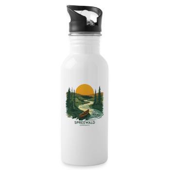 Spreewald Germany | Vintage Nature Poster - Trinkflasche mit integriertem Trinkhalm - Weiß - Rechts