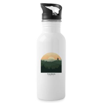 Taunus Germany | Vintage Forest Poster - Trinkflasche mit integriertem Trinkhalm - Weiß - Rechts
