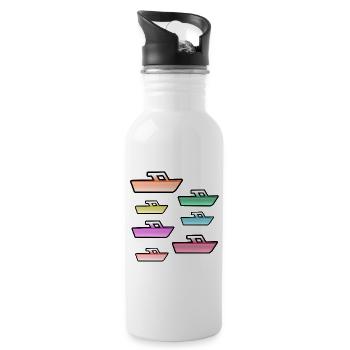 Motorboote - Trinkflasche mit integriertem Trinkhalm - Weiß - Rechts