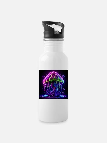Psy_Toad_PEKE - Water bottle with straw - white