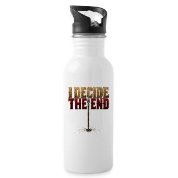 I Decide The End Spear Stoic Mindset Gift T-Shirt - Water bottle with straw - white - Right