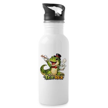 Tea-Rex  - Trinkflasche mit integriertem Trinkhalm - Weiß - Rechts