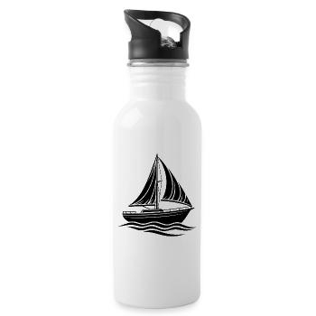 Modernes sportliches Segelboot mit klaren Konturen - Trinkflasche mit integriertem Trinkhalm - Weiß - Rechts