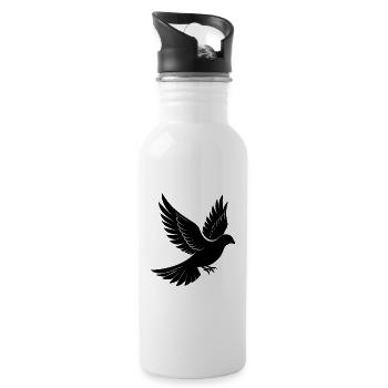 Fliegende Taube - Trinkflasche mit integriertem Trinkhalm - Weiß - Rechts
