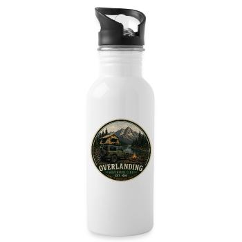 Overlanding Vintage Adventure Graphic - Water bottle with straw - white - Right