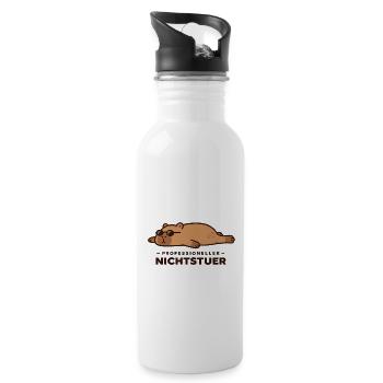 Professioneller Nichtstuer Capybara - Trinkflasche mit integriertem Trinkhalm - Weiß - Rechts