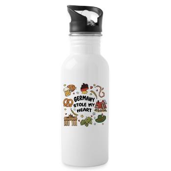 Germany Souvenir - Trinkflasche mit integriertem Trinkhalm - Weiß - Rechts