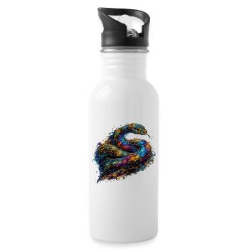 Celestial Serpent - Water bottle with straw - white - Right