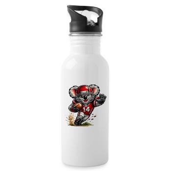 Süßer Koala spielt American Football - Trinkflasche mit integriertem Trinkhalm - Weiß - Rechts
