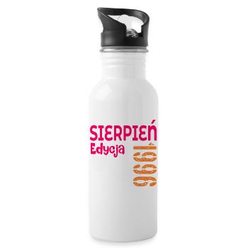 30. Geburtstag August 1986 - Trinkflasche mit integriertem Trinkhalm - Weiß - Rechts