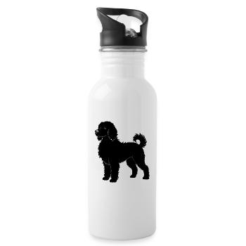 Labradoodle - Trinkflasche mit integriertem Trinkhalm - Weiß - Rechts