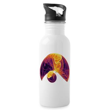 Sonnenblüte – Mathe Kunst - Trinkflasche mit integriertem Trinkhalm - Weiß - Rechts