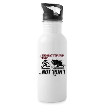 Rum Not Run lustige Bärenjagd - Trinkflasche mit integriertem Trinkhalm - Weiß - Rechts