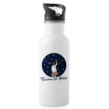 Toucher les etoiles - Citation Inspiration Reve - Gourde avec paille intégrée - blanc - Droite