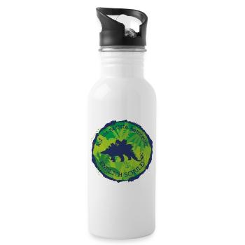 Stegosaurus Adventure Finally School – Schoolchild - Water bottle with straw - white - Right