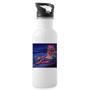 Cyberpig - Trinkflasche mit integriertem Trinkhalm - Weiß - Rechts