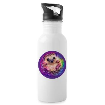 Rainbow hedgehog - Water bottle with straw - white - Right