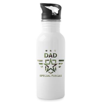 Vater-Spezialeinheiten-Tarn-Militär - Trinkflasche mit integriertem Trinkhalm - Weiß - Rechts