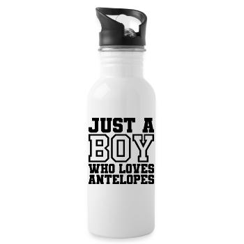 Just A Boy Who Loves Antelopes - Water bottle with straw - white - Right