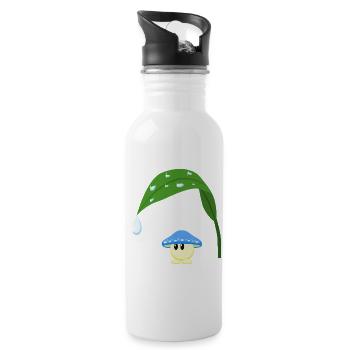 Blue Mushroom - Water bottle with straw - white - Right