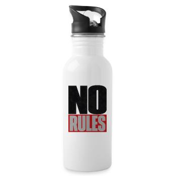 No Rules – Brutalist Typography Statement - Water bottle with straw - white - Right