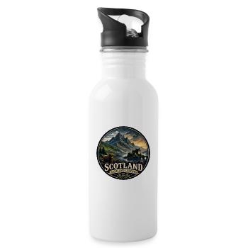 Scotland Highland Legends Vintage-Reiseabzeichen - Trinkflasche mit integriertem Trinkhalm - Weiß - Rechts