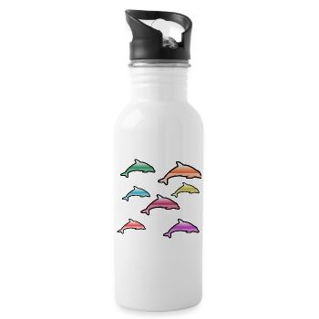 Dolphins - Water bottle with straw - white - Right