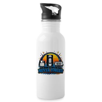Never Forget Retro Tape Trio - Water bottle with straw - white - Right