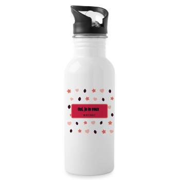  je le veux Mariage - Gourde avec paille intégrée - blanc - Droite