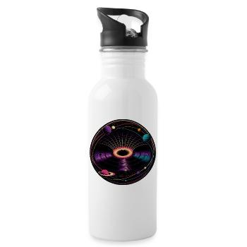 Gravity Well Vinyl Black Hole Physics - Water bottle with straw - white - Right